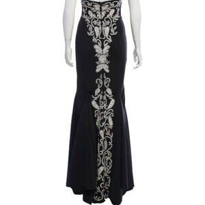 Jovani strapless hand beaded, embellished Gown (Black)
